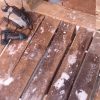 Помост из старых досок для нового курятника. 🐔 💛 💜 💚 Deck of the old boards new chicken coop.    