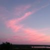 Облака вчера на закате 💖 Если присмотреться, на водохранилище виден теплоход. 🚢