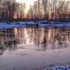 У всех снег, ❄️ а у нас - нет... Тихо и ясно 🌅 Тонкие льдинки плывут по каналу в сторону Москвы мимо старого причала...