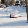 Садовая скамейка приобрела спинку с китайским изгибом ⛩️❄️😉 А кресло-трон ❄️ обнимает туя :) Фото вчерашние - сегодня не смогла себя заставить выйти в метель 🤦‍♀️❄️❄️❄️🌬️ Курочек Женя навещал 🐓😘